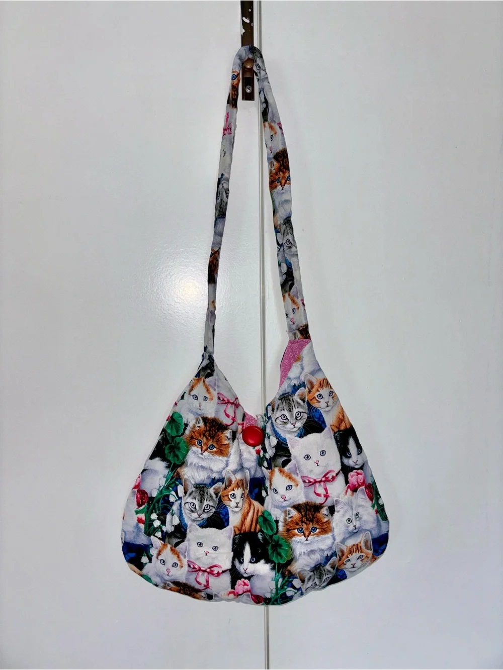 Cat Print Shoulder Bag for Cat Lovers - Multicolor